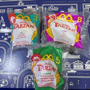 Vintage McDonald's Disney Tarzan Happy Meal Toys - Jane, Sabor, and Porter Set